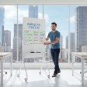 Mobilna tablica suchościeralna Ergo Office, orientacja pionowa, biała, jednostronna, z półką, wymiary tablicy 1190x790mm, ER-305