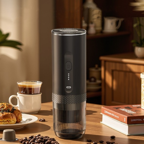 Wireless Electric Espresso 2-in-1 Coffee Machine for Car & Home Camping Portable Coffee Maker Capsule Powder Travel Coffee Maker