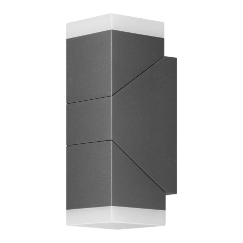 MORPH LED 12W, podwójna lampa elewacyjna, 1100lm, IP54, 4000K, szara