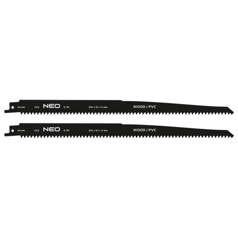 Brzeszczot do piły szablastej, HCS, 300 x 19 x 1.3mm, 6TPI, kpl. 2 szt.