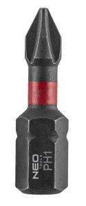 Bity udarowe PH1/2/3, PZ1/2/3 x 25 mm, 6 szt.
