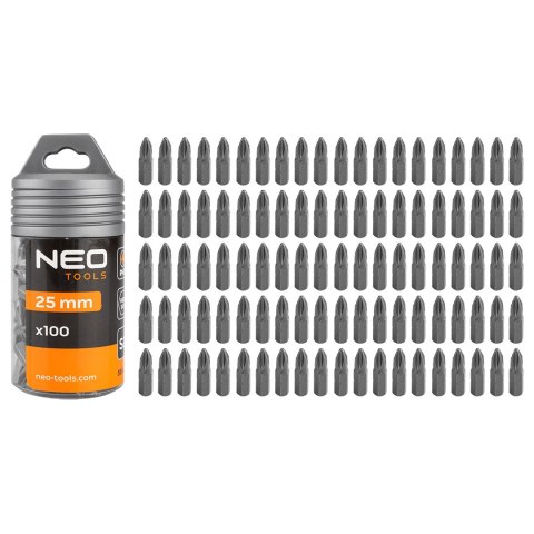 Końcówki wkrętakowe PH2 x 25 mm, 100 szt.