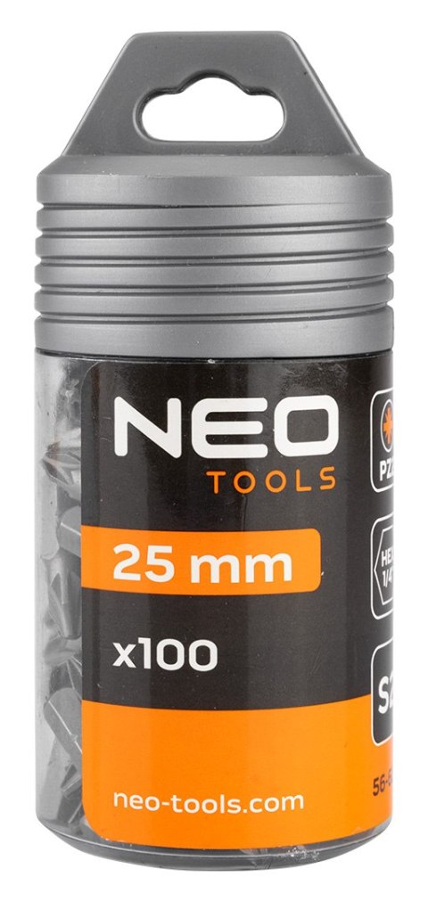 Końcówki wkrętakowe PZ2 x 25 mm, 100 szt.