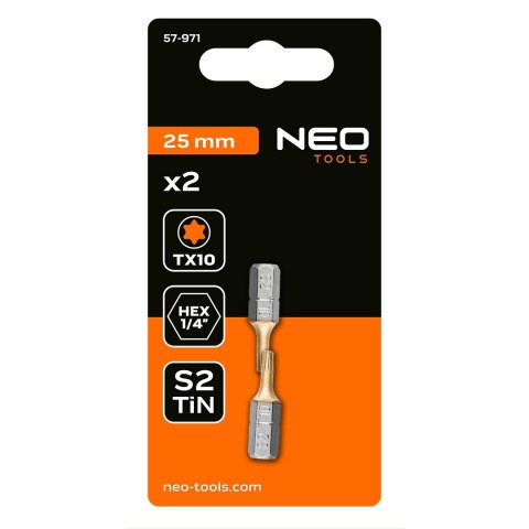 Końcówki wkrętakowe TX10 x 25 mm, 2 szt.