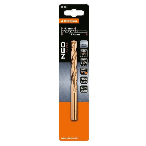 Wiertło do metalu HSS-Co, 10.0 mm