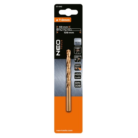 Wiertło do metalu HSS-Co, 7.0 mm