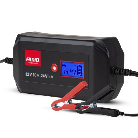 Prostownik cyfrowy std gel agm wet max 10a 12v 24v amio-04525