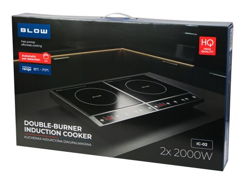 44-046# Kuchenka indukcyjna nastawna dwupalnikowa 2000w + 2000w blow