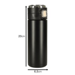 Kubek bidon termiczny z ustnikiem termos LED 350ml czarny