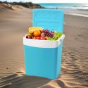 Lodówka turystyczna 25L KAMAI TROPIC na wkłady mrożące, turkusowa z białą rączką