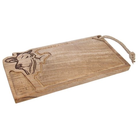 Deska Mangowiec ORION 45 x 22 cm z Rowkiem i Głową Byka do Serwowania