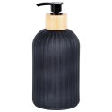 Dozownik do Mydła VILDE 400 ml Szklany Czarny Mat z Bambusem z Blokadą
