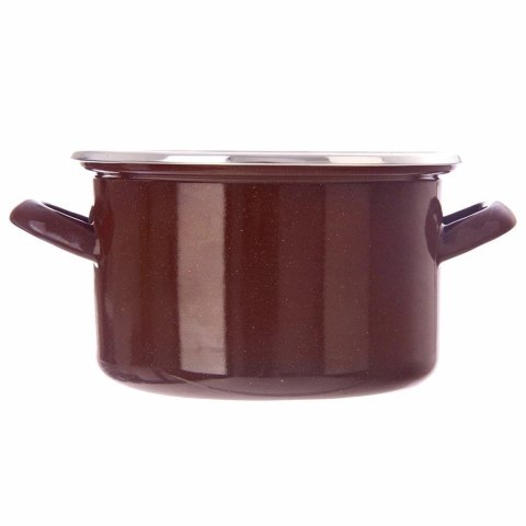 Garnek Emaliowany 2 L ORION BROWN Retro 18 cm Indukcja Zmywarka