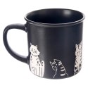 Kubek Ceramiczny Czarny Koty 500 ml ORION Odpowiedni do Zmywarki i Pojemny