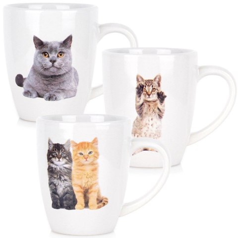 Kubki Ceramiczne Koty 220 ml 3 Szt. ORION do Zmywarki i Mikrofali