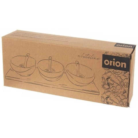 Miseczki na Przekąski WHITELINE 32 cm 7 el na Tacy Bambusowej ORION