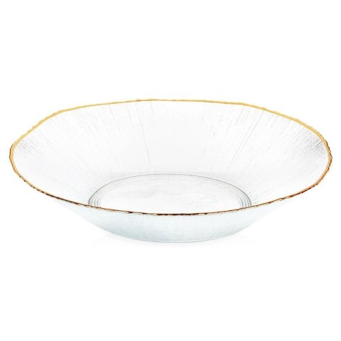 Miska Sałatkowa Stołowa 29,5 x 29 cm 1,6 L Szkło Złoty Rant VILD