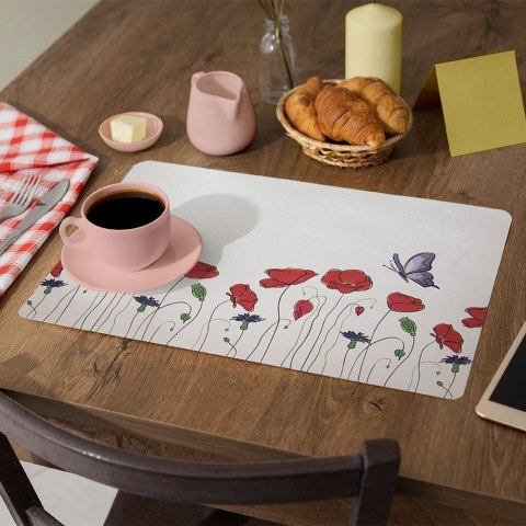 Podkładka na Stół Prostokąt Maki 43 x 28 cm ORION Ozdobna Mata PCV