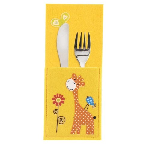 Pokrowiec Etui na Sztućce Dziecięcy Filc ORION Motyw ŻYRAFA 21 x 9 cm