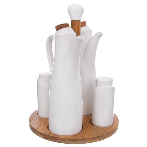 Porcelanowy Przyprawnik 5 Elementów Klasyczna Biel ORION