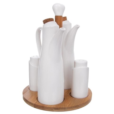 Porcelanowy Przyprawnik 5 Elementów Klasyczna Biel ORION