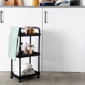 Regał na Kółkach Czarny 3 Poziomy Mobilny 30 x 21 x 61 cm VILDE