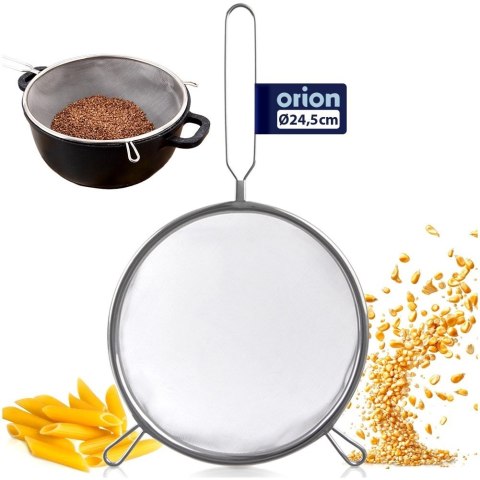 Sitko kuchenne stalowe z uchwytem 24,5 cm