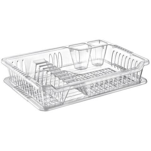 Suszarka do Naczyń 40 x 29 x 8,5 cm z Tacą Tworzywo Białe HOBBY LIFE