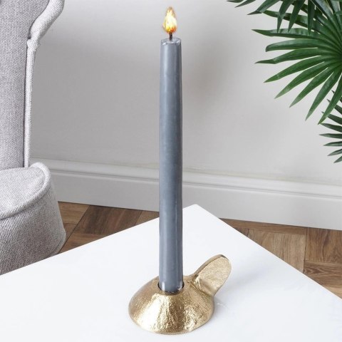 Świecznik na Długą Świecę Aluminium Złoty HOME STYLING COLLECTION LOFT