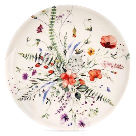 Talerz Deserowy Porcelanowy MAKI 20,5 cm ORION Wzór Polne Kwiaty