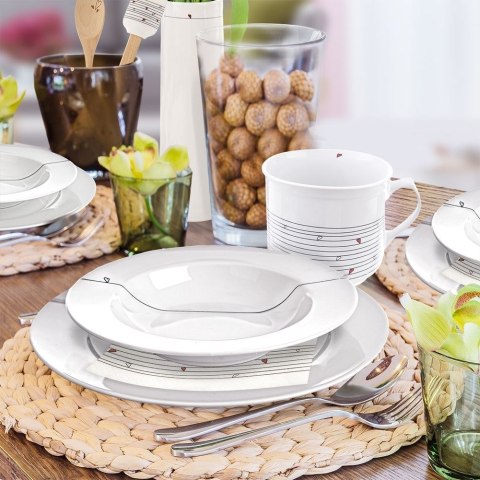 Talerz Obiadowy Płytki Porcelanowy Biały SERCE 27 cm ORION Dekor