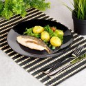 Talerze Obiadowe Płytkie Szkło Czarne 6 szt. VILDE 25,5 cm Opalowe