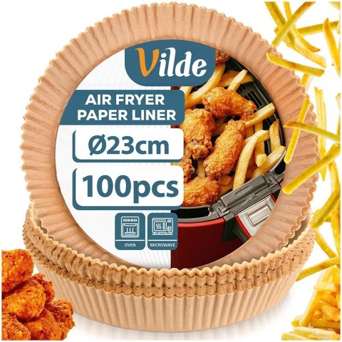 Wkład do Frytkownicy Air Fryer 100 szt. VILDE Pergaminowy Okrągły 23 cm