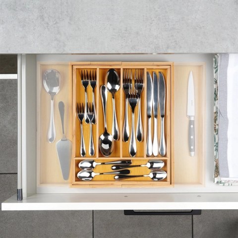 Wkład na Sztućce do Szuflady VILDE Bambus Rozsuwany 28-45 cm