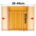 Wkład na Sztućce do Szuflady VILDE Bambus Rozsuwany 35,5-54,5 cm