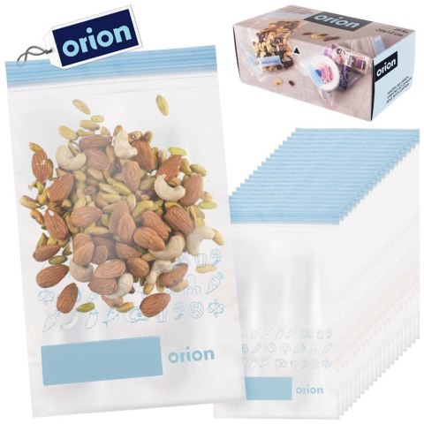 Woreczki Strunowe do Żywności 25 szt. ORION 20 x 12 cm z Miejscem na Opis