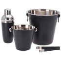 Zestaw Barowy z Shakerem Stalowy Czarny Solidny EXCELLENT HOUSEWARE 4 el.