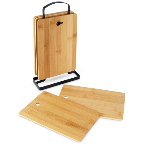 Zestaw Deski do Krojenia Stojak Bambusowe Solidne EXCELLENT HOUSEWARE 6 Szt