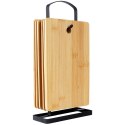 Zestaw Deski do Krojenia Stojak Bambusowe Solidne EXCELLENT HOUSEWARE 6 Szt