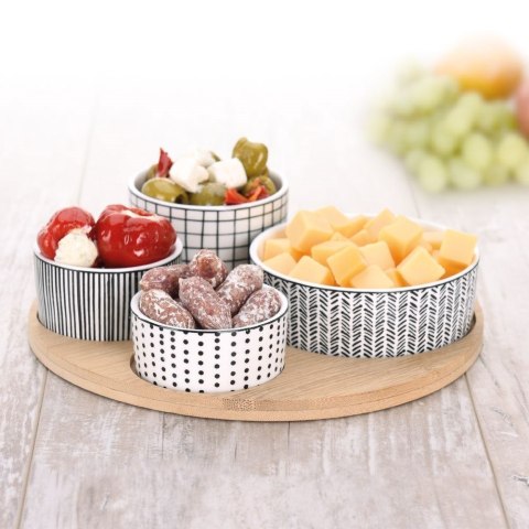 Zestaw do Przystawek Przekąsek 4 Miseczki + Deska EXCELLENT HOUSEWARE