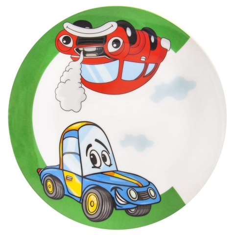 Zestaw Śniadaniowy 3 el. ORION Porcelanowy Dziecięcy Kubek Talerz Auto
