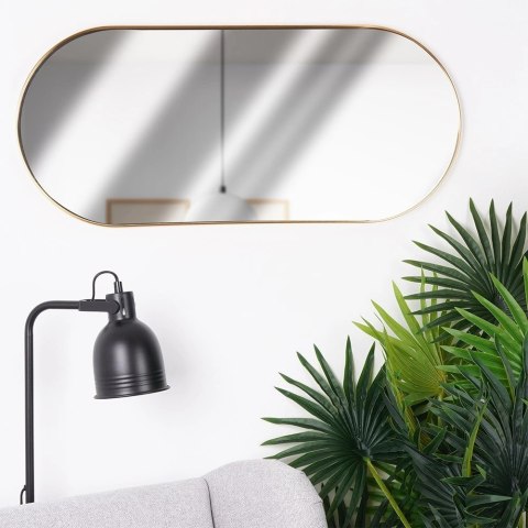 Lustro Ścienne Owalne Złota Rama 72 x 32 cm Pionowo Poziomo VILDE