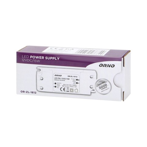 Zasilacz do LED 12VDC 15W, IP20