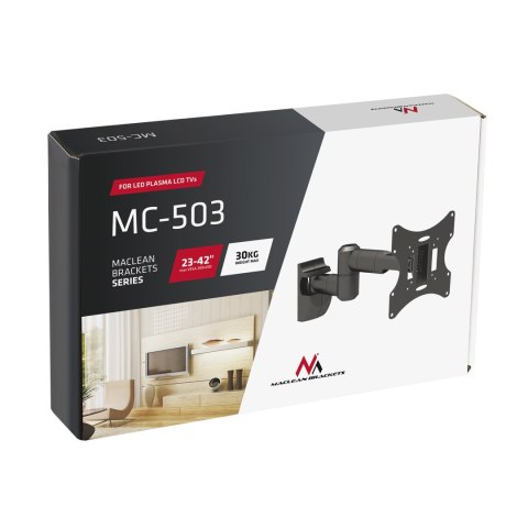 Uchwyt / wieszak do TV lub monitora Maclean, uniwersalny, max vesa 200x200, 13-42", 30 kg, czarny, MC-503A B